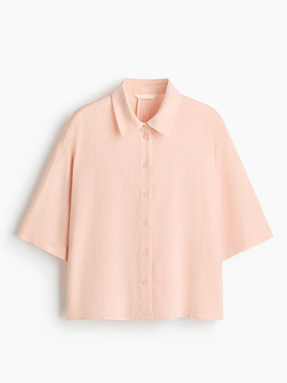 H&M Peach Button-Front Boxy Shirt
